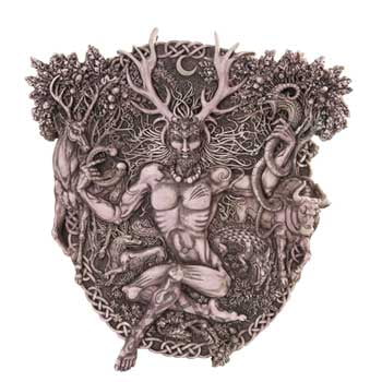 HORNED GOD STATUE   13-1/2 INCHES     Choice of Color